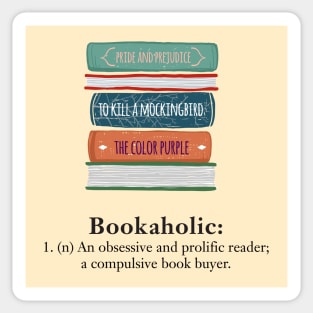 Book Lover's "Bookaholic" Definition Sticker